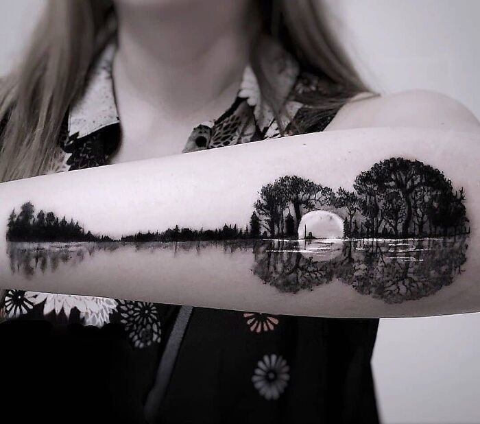 1 Set Men Temporary Tattoo Sleeve for Forearm Tree Tattoo Forest