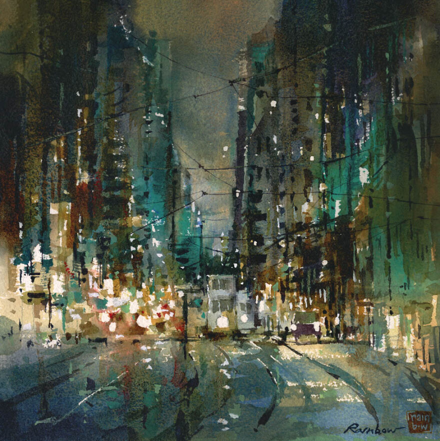 I Am A Watercolor Artist Who Created 5 Cityscapes, Here Is My Painting Process