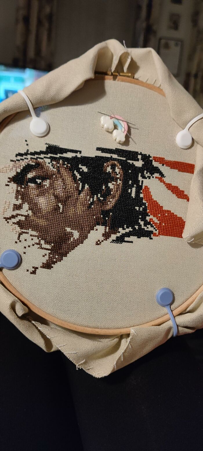 My Cross Stitch Process Of Jin Sakai Took Me 8 Months To Finish