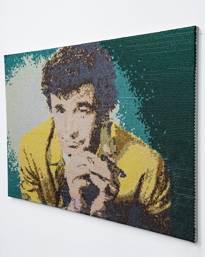 "Just One More Thing": Columbo Portrait Using 23,000 Sequins (9 Pics)