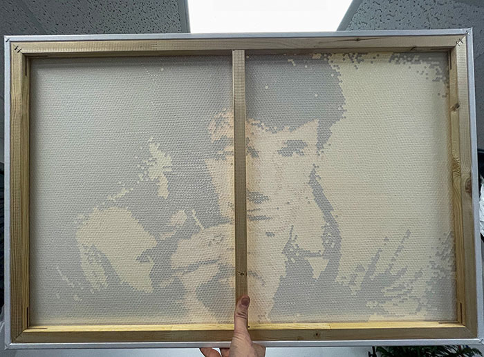 "Just One More Thing": Columbo Portrait Using 23,000 Sequins (9 Pics)