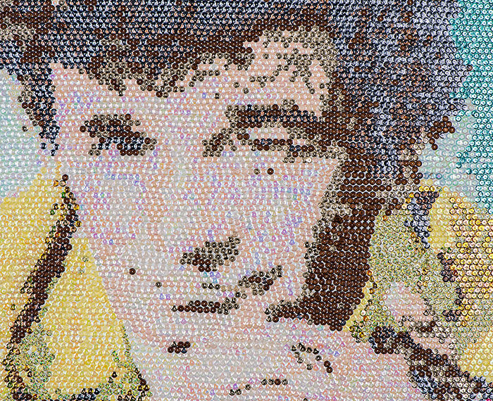 "Just One More Thing": Columbo Portrait Using 23,000 Sequins (9 Pics)