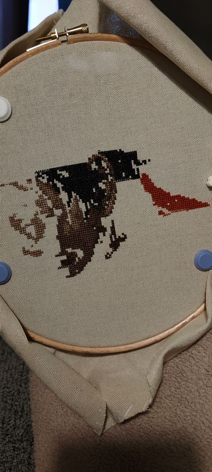 My Cross Stitch Process Of Jin Sakai Took Me 8 Months To Finish