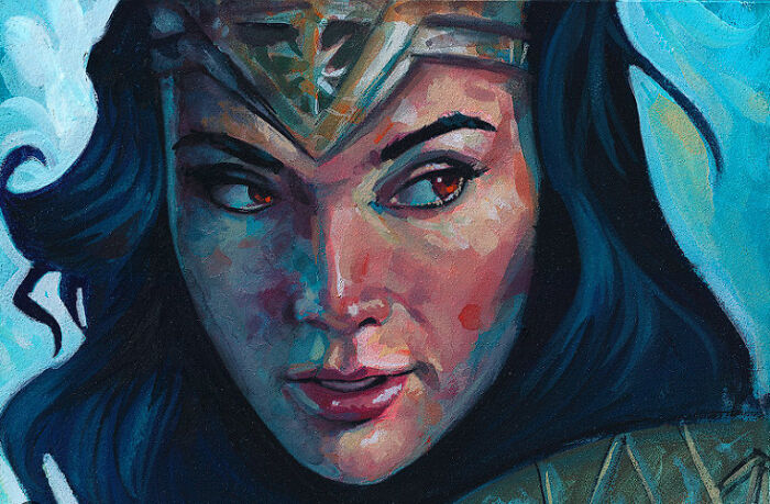 An Artwork Of Wonderwoman Done By Scott Christian Sava