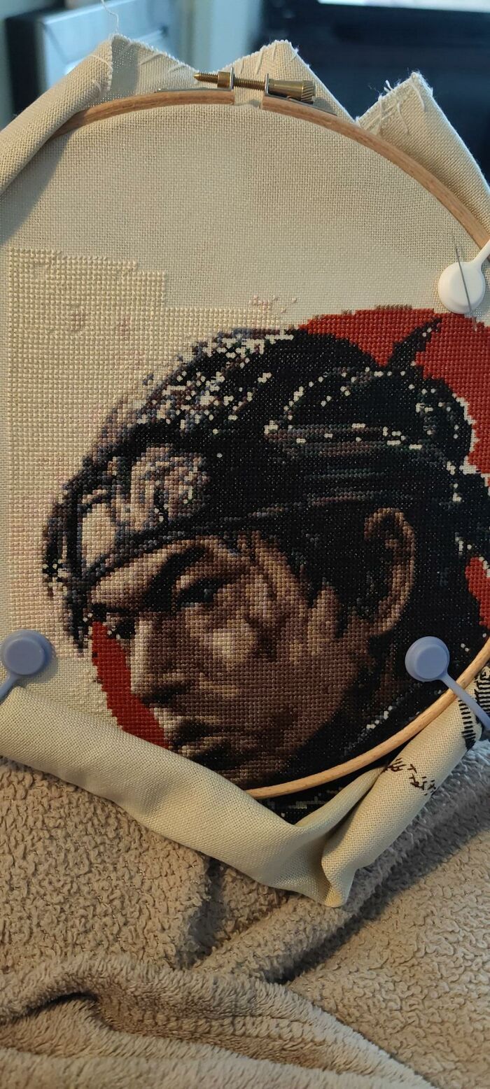 My Cross Stitch Process Of Jin Sakai Took Me 8 Months To Finish