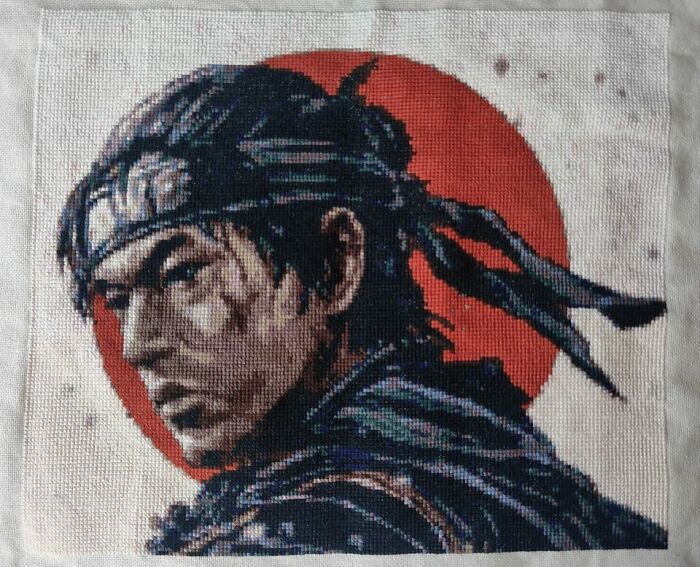 My Cross Stitch Process Of Jin Sakai Took Me 8 Months To Finish