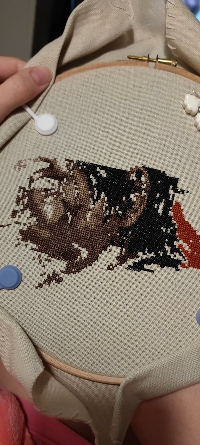 My Cross Stitch Process Of Jin Sakai Took Me 8 Months To Finish