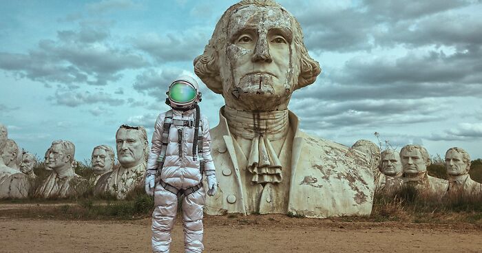 I Take Images Of Solitary Astronauts In Desolate Landscapes While Emphasizing Themes Of Isolation, Exploration, And The Quest For Meaning (70 Pics)