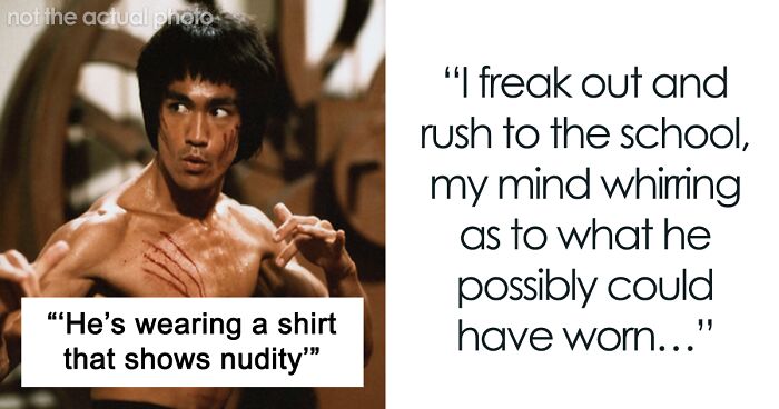 Mom ‘Dresses’ “Topless” Bruce Lee So That Her Son Never Breaks School’s Dress Code Again