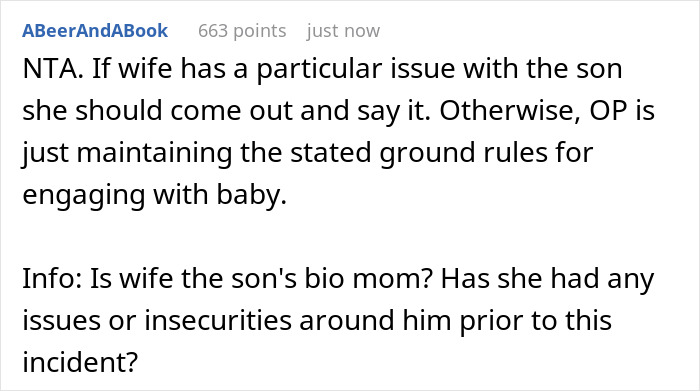 “her Sister Was Offended And Left” Wife Doesn’t Let 14 Y O Stepson Hold Her Newborn Husband