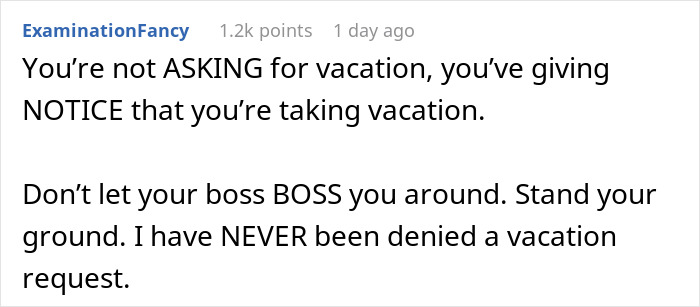 Boss Turns Down This Employee’s Vacation To Europe Because They Feel That Taking 7-9 Days Off Is ‘Unfair’ To Others