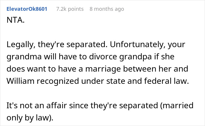 Guy Tells His Entire Family To "Grow Up" After They Got Mad At His 65 Y.O. Grandma For Having A Boyfriend And "Cheating" On Their Dad