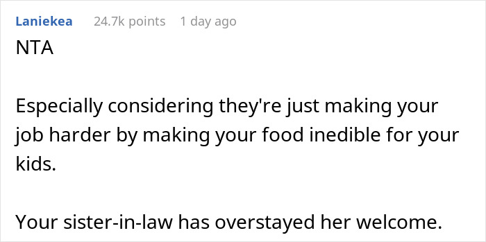 Woman’s Husband And His Sister Kept “Fixing” Her Food To The Point That She And Her Kids Would Refuse To Eat It, So She Finally Snaps