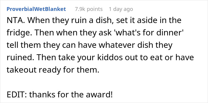 Woman’s Husband And His Sister Kept “Fixing” Her Food To The Point That She And Her Kids Would Refuse To Eat It, So She Finally Snaps