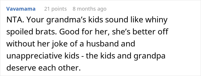 Guy Tells His Entire Family To "Grow Up" After They Got Mad At His 65 Y.O. Grandma For Having A Boyfriend And "Cheating" On Their Dad