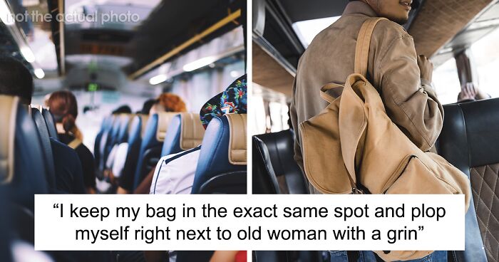 Woman Cuts The Line In Front Of A Couple To Get On A Bus, So The Guy Annoys Her Throughout The Whole Trip