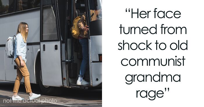 Rude Woman Skips The Line For The Bus, Gets An Unexpected Travel Buddy She Didn't Like