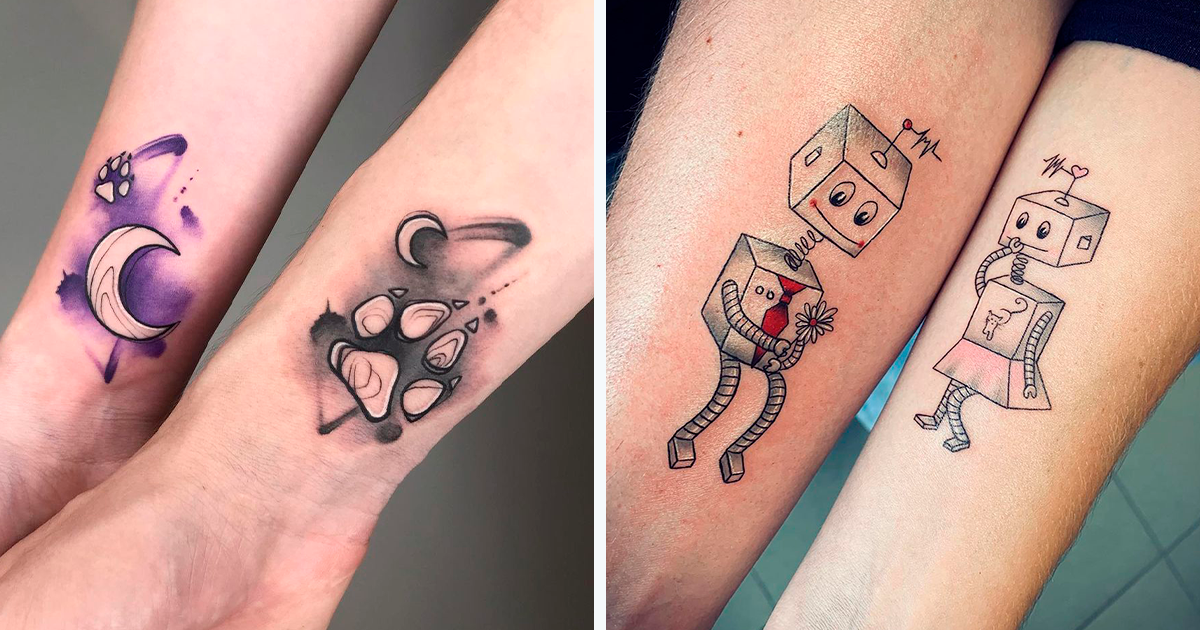 86 Matching Tattoos For Couples Siblings Friends And All The Special  People In Your Life  Bored Panda
