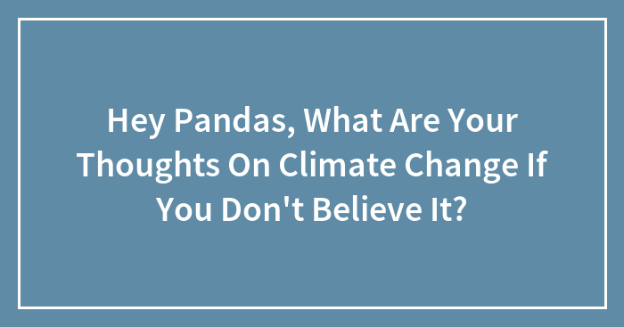 Hey Pandas, What Are Your Thoughts On Climate Change If You Don’t Believe It? (Closed)