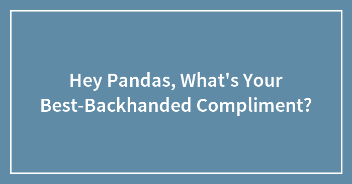 Hey Pandas, What’s Your Best-Backhanded Compliment? (Closed)