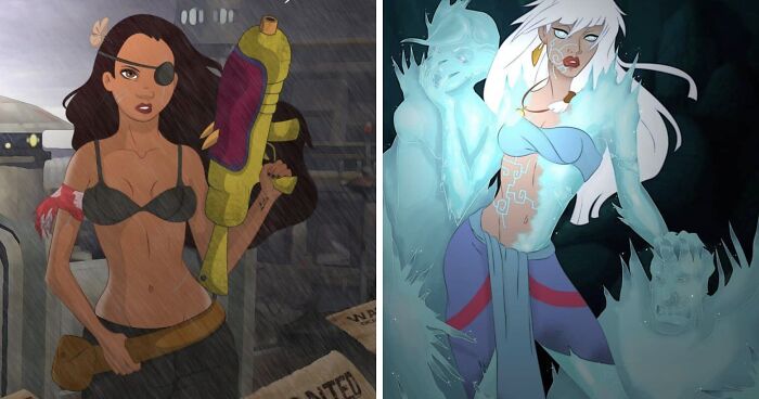 11 Disney Princesses Re-Imagined As The Villians Of Their Story By This Artist