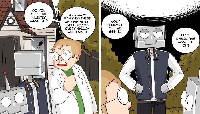 I Made A Webcomic Called “Robot Gang Inc. Haunted Mansion”