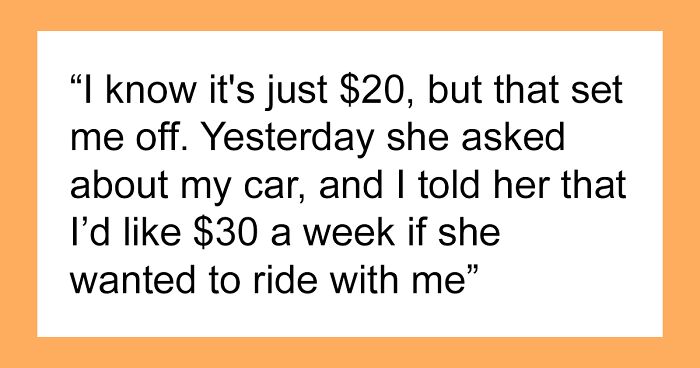 Person Gives Coworker Free Rides To Work For 14 Months, Starts Demanding Payment After She Wouldn’t Reciprocate For Free