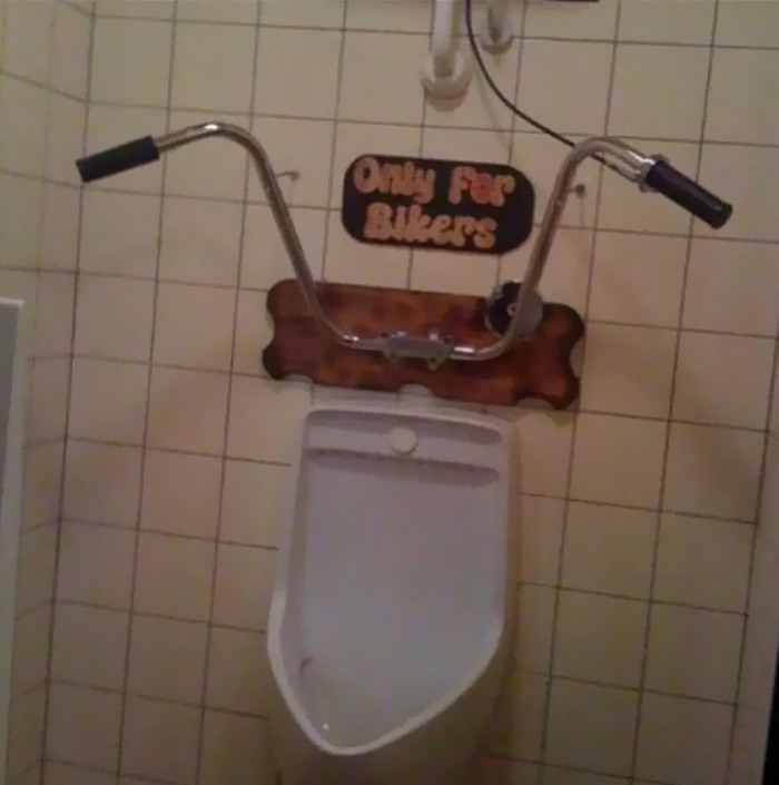 Cursed bathroom only for bikers