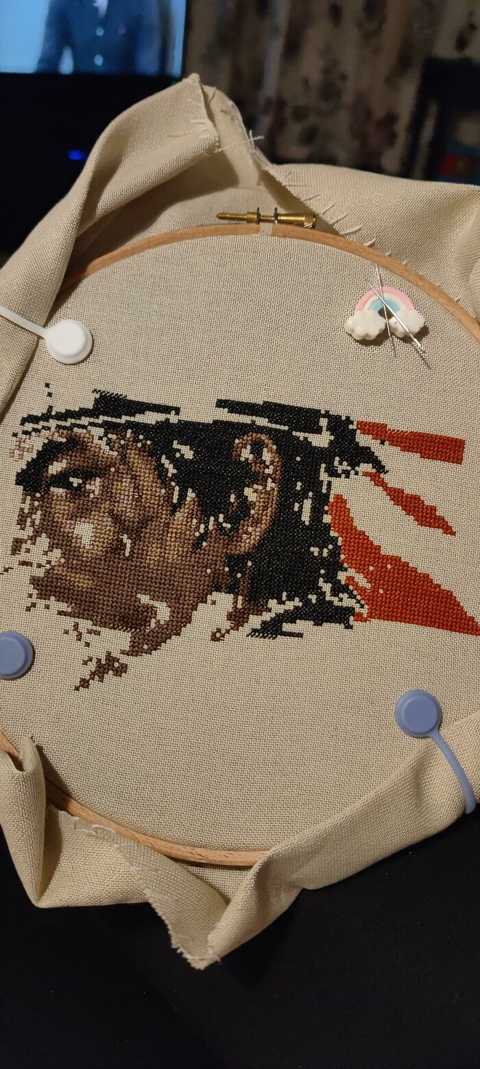 My Cross Stitch Process Of Jin Sakai Took Me 8 Months To Finish