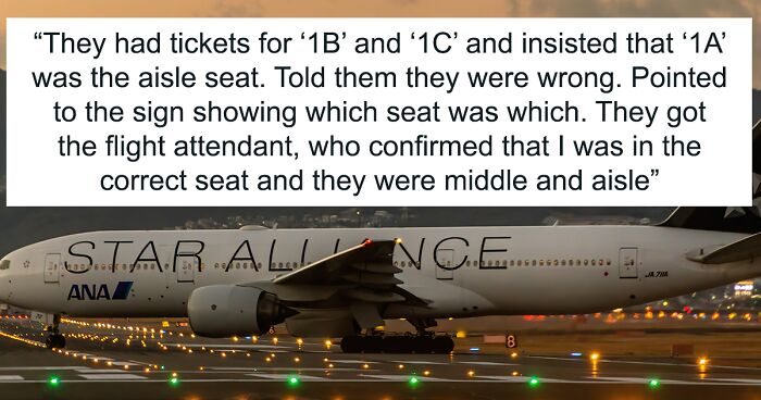 Karen Couple Bother Plane Passenger, Calling Them “Too Fat” For Their Own Seat, Get Served Karma Cake