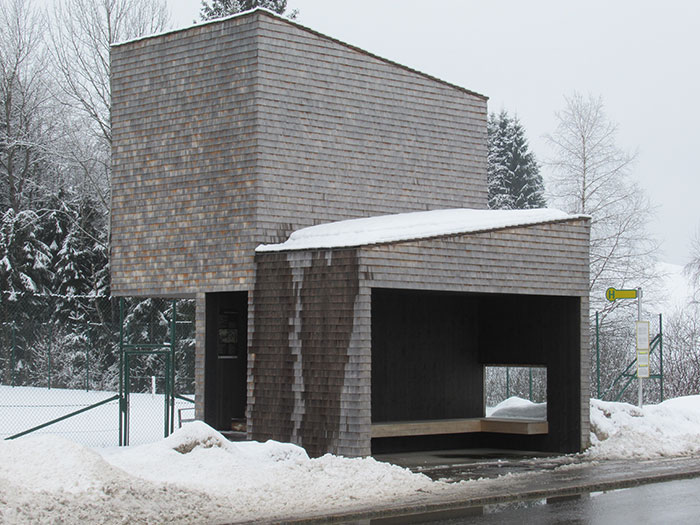 Modern Bus Stop In Krumbach, Austria