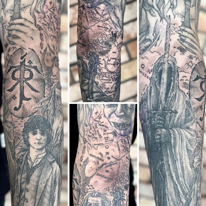 Tattoo uploaded by Ant Bate  WIP on this Lord of the Rings sleeve email  for bookings antbatetattoosgmailcom Sponsored by  tattooeverythingsupplies uktta crownofthorns silverbackink  silverbackinkinstablack fkirons sullenartcollective chester 