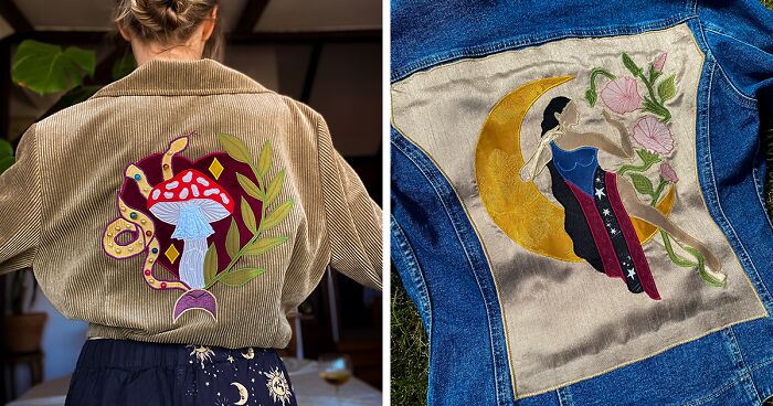 My 18 Magical Collages From Old Fabrics That Are Inspired By The Divine, The Moon, And Tarot Cards