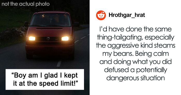 Guy Receives Instant Karma After Tailgating Woman Going The Speed Limit