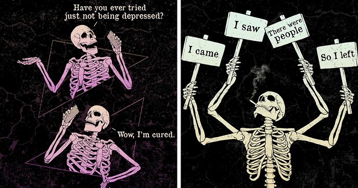 I Created 65 Illustrations Of Skeletons Sharing Their Life’s Wisdom