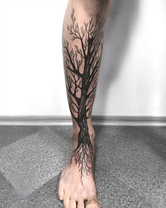 Green tree tattoo - 75 photo
