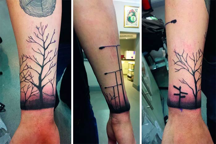 forearm redwood tree tattoos