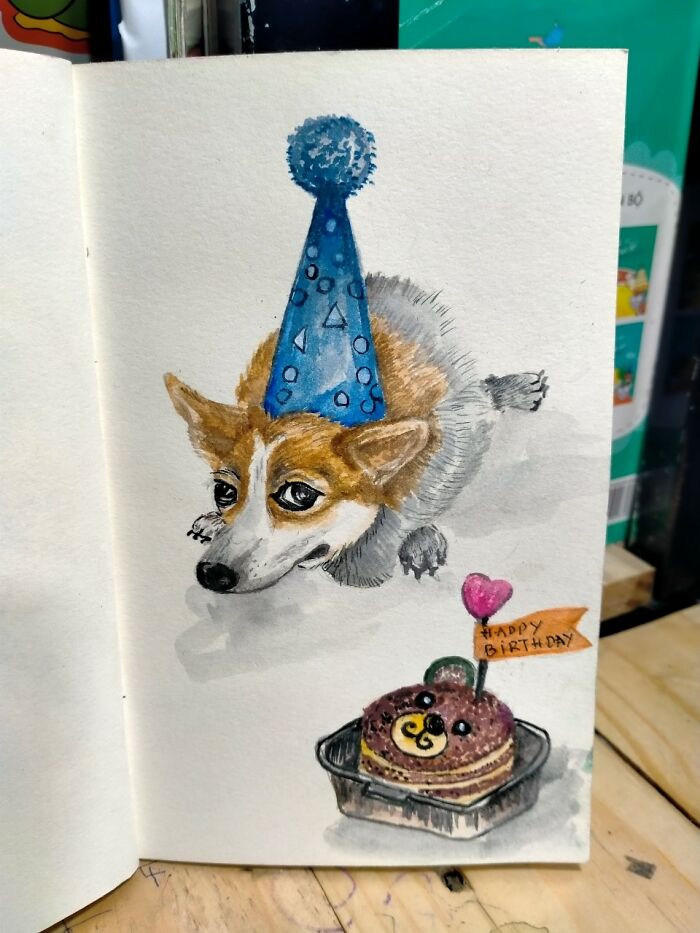 I Create Watercolor Paintings With Dogs