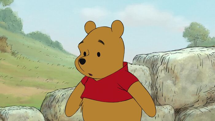 Winnie The Pooh looks worried