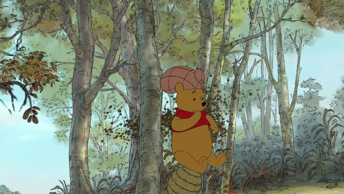 Winnie the Pooh in the forest