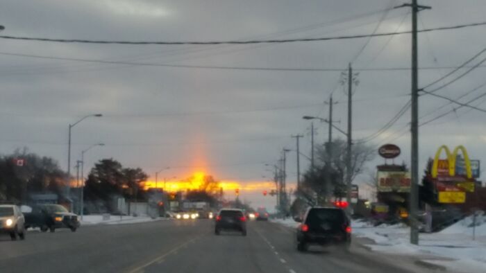 Nice Winter Sunset In Kitchener