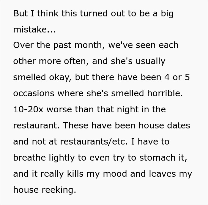 “I Think This Turned Out To Be A Big Mistake”: Guy Regrets Saying He Doesn't Mind GF’s Smell