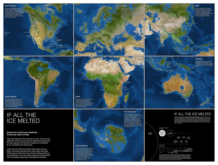 What The Entire World Would Look Like If All The Ice Melted [6376x4840]