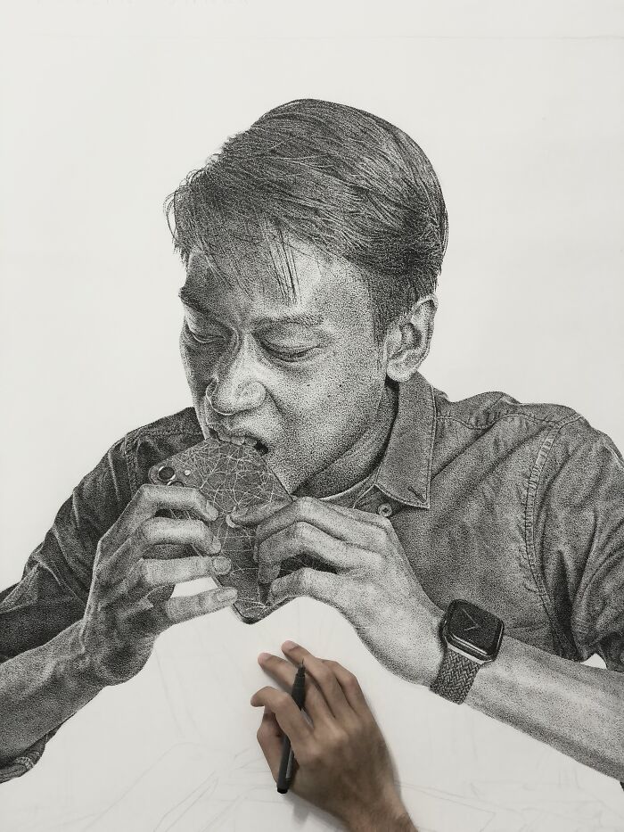 I Made This Large-Scale Drawing Using Only Dots (17 Pics)