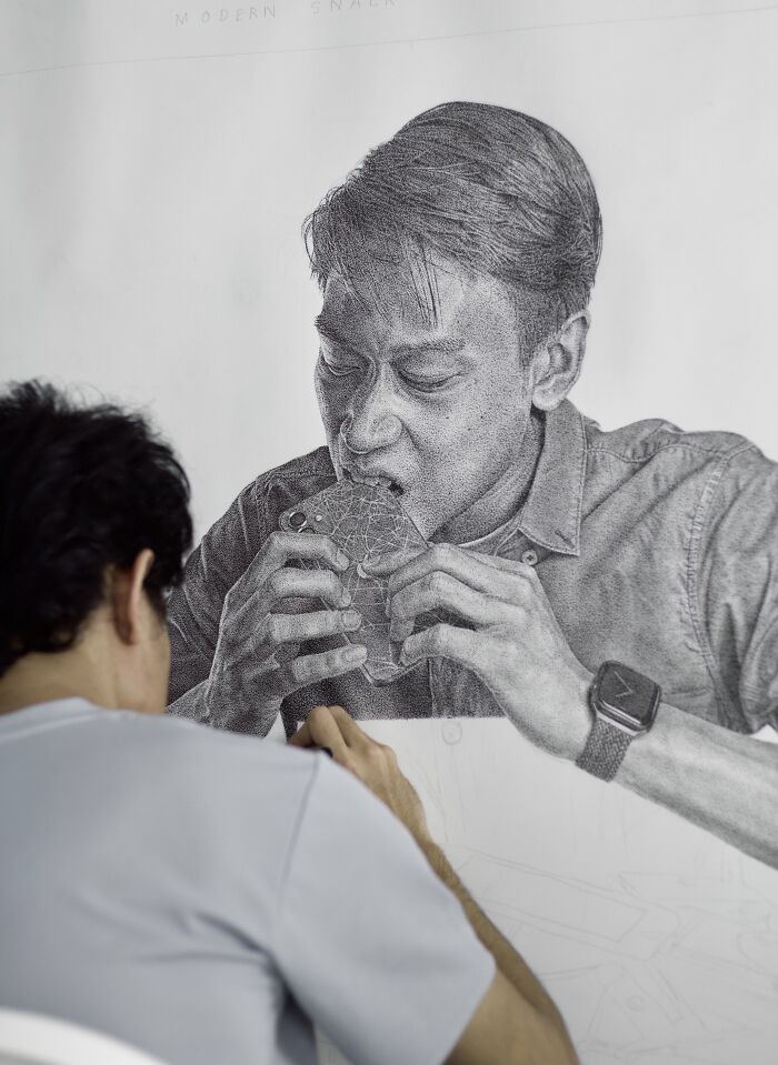 I Made This Large-Scale Drawing Using Only Dots (17 Pics)