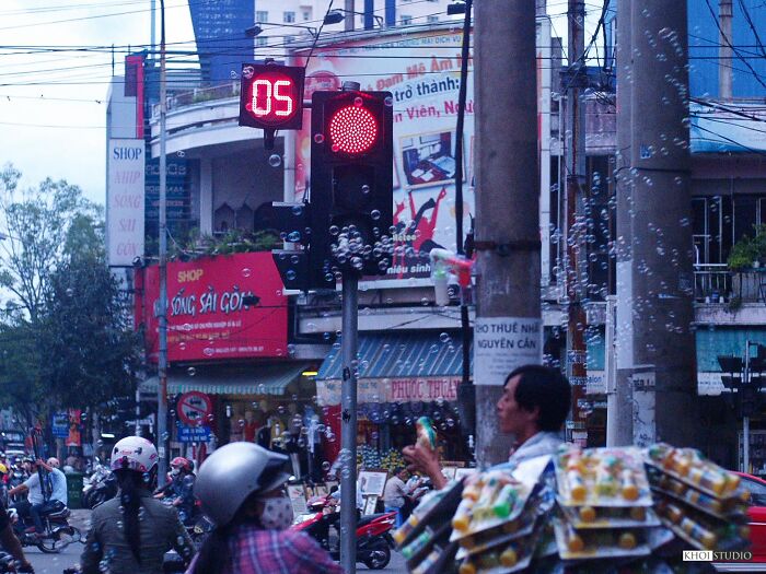 Street Vendors At A Corner Of An Intersection In Da Nang, A Tourist City In Central Vietnam In 2012