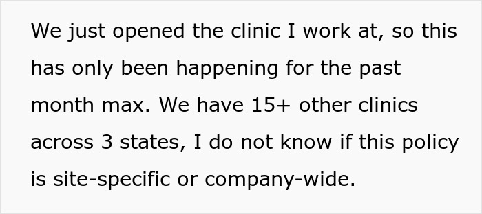 Employees In Clinic Are Expected To Start Work Off The Clock, A New Supervisor Intervenes