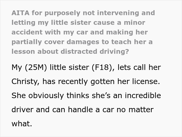 18 Y.O. Drives Her Family Nuts With Her Reckless Driving, So Her Brother Lets Her Hit A Lantern