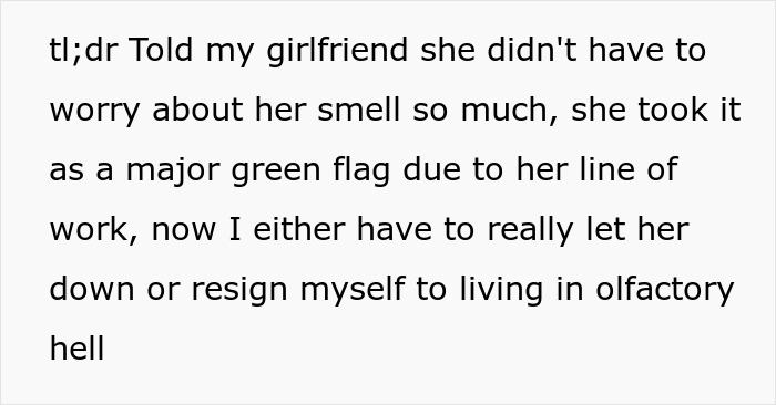 “I Think This Turned Out To Be A Big Mistake”: Guy Regrets Saying He Doesn't Mind GF’s Smell