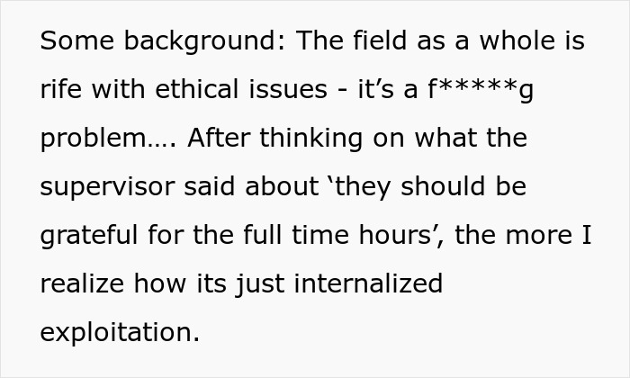 Employees In Clinic Are Expected To Start Work Off The Clock, A New Supervisor Intervenes